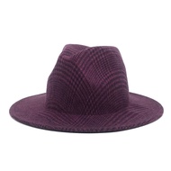 Plaid  Fedora Hats for Men Women Fashional Hats Felt Cap