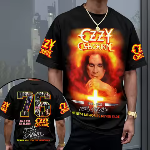 Rock Ozzy Osbourne Band 3d Print T-shirt Men Women Fashion Hip Hop Short Sleeve Oversized Sports O-N