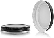 North Mountain Supply 89mm Black Metal Screw Caps with Plastisol Liner – Fits 89-400 Thread – Pack o