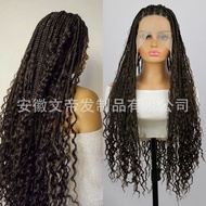 Rambut Palsu Gundik Jalinan Tiga Helai Perdagangan Asing untuk Wanita Tudung Kepala Jalinan Renda Pe