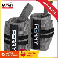 (Ferry) FERRY Wrist Straps for Weight Training (Set of 2) Gray/Black