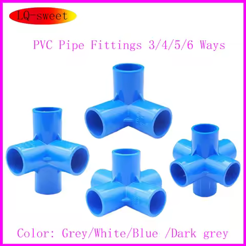 PVC Tee Stereo PVC Pipe Fittings 3/4/5/6 Ways Home Garden Irrigation Hose Fittings Water Connectors 
