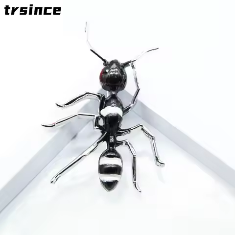 Black Ant Enamel Brooches Women Men Alloy Big Insect Banquet Party Brooch Pins Western Accessories