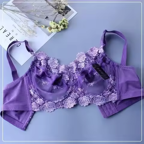 Transparent Bras For Women Ultra Thin Lace Bralette Underwire Push Up Plus Big Size Top Bh Summer 34