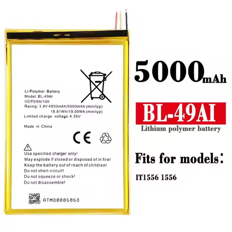 Mobile Phone Replacement Battery For Itel 1556 Mobile Phone BL-49AI 5000mAh New Large Capacity Built