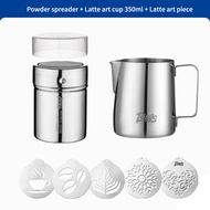 BINCOO ที่เกลี่ยแป้งกาแฟลาเต้เครื่องร่อนผงอุปกรณ์ตกแต่งเล็บสามมิติลาเต้304สแตนเลสและ Latte Art Vat
