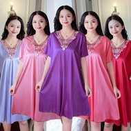 ชุดนอนสตรีผ้าไหมเทียมสำหรับฤดูร้อน,ชุดนอนผ้าวิสคอสทรงหลวมกระโปรงผู้หญิงสไตล์เกาหลีสำหรับฤดูร้อน