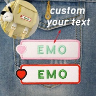 Miếng vá tên hình vuông hình trái tim tùy chỉnh, 1 miếng thẻ tên thêu cá nhân, miếng vá may/ủi phù h