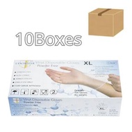 藍仕德 - 【十盒原箱優惠】即棄無粉Vinyl PVC手套(透明)(加大碼)(食品級)