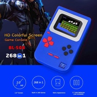 Handheld Game Console 2 Inch w/ 268 Games Retro Game Player Birthday Presents for Children (Blue)
