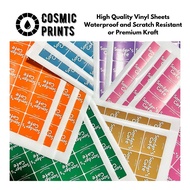STICKERS or LABELS Machine Cut per A4