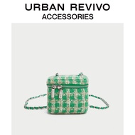 URBAN REVIVO แฟชั่น messenger กระเป๋ามินิไหล่กระเป๋าคนดังอารมณ์กระเป๋าสี่เหลี่ยมเล็กๆ AW40TB4N2002 Medium green