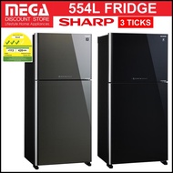 SHARP SJ-PG55P2 554L 2-DOOR FRIDGE (3 TICKS) (SJ-PG55P2-BK &amp; SJ-PG55P2-DS) + FREE AIR FRYER REDEEM FROM SHARP