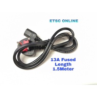 PC Monitor Charger Power cord Cable 3pin With 13A Fused 250V