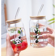 Sanrio Panda 400ml glass cup with lovely design for daily use BAG U COCTTSAN298