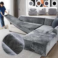 1-4 Seater Sofa Cover Plush Velvet Stretch L Shape Universal Slipcover Elastic Thick