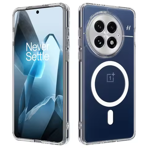 Case For Oneplus 13 Magsafe Magnetic TPU Acrylic Transparent All-wrap Scratch Proof Cover For Oneplu