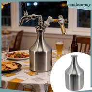 [AmlesoMY] 2L Portable Stainless Steel Beer Keg Growler Mini Homebrewing Kegerator Vacuum Insulated 