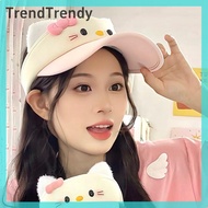 TrendTrendy Hello Kitty dễ thương Kem Chống Nắng Mũ Trần Phụ nữ mùa hè Mũ bóng chày giản dị ngọt ngà