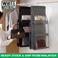 6 Pockets Bag Hanging Handbag Organizer Cupboard Closet Hanger 橱柜收纳挂袋 Tempat Simpanan Beg Almari - S