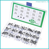YIN 300Pcs Transistor Collection Protective Included Box S9012 S9013 S9014 S8050 S8550 2N3904 2N3906