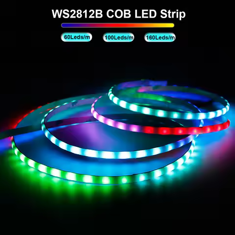 WS2812B COB LED Strip 60/100/160Leds/m WS2812 High Density Individually Addressable COB Led Light Dr