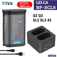 Lei.ca BP-SCL6 2800mAh | Probty camera battery and charger for Leic.a BP SPL6 for Q2 Q3 SL2 SL3 43