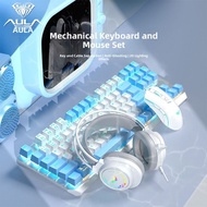 AULA | Mechanical Keyboard Cherry Brown Switch Wired Set Mouse Headphones