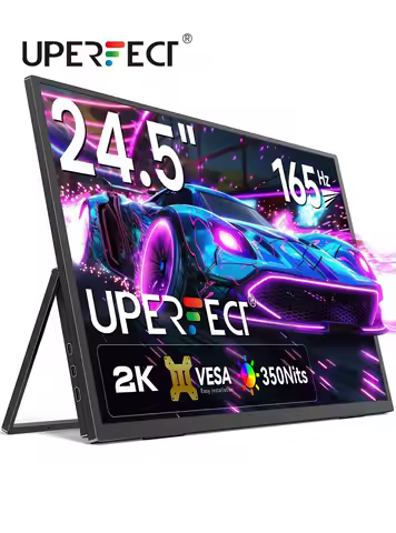 UPERFECT 24.5" 2K 165HZ Computer Monitor 1440P HDR FreeSync Large Gaming Display with USB-C HDMI Tra