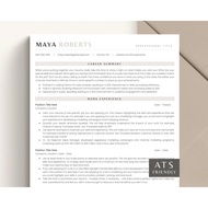 ATS Resume Template, ATS Friendly Resume Word, Google Docs, Pages, Professional CV Template Simple, 