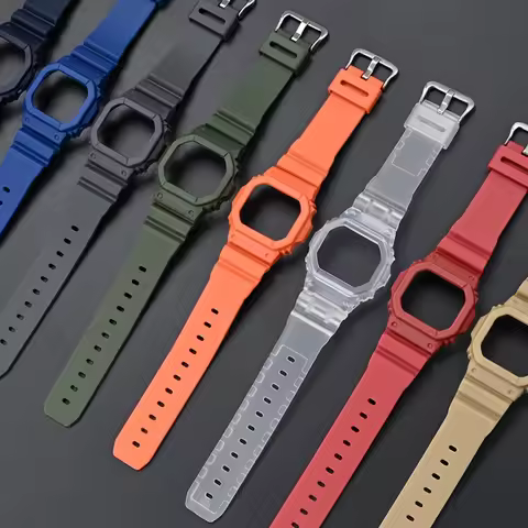 For Casio G-Shock DW5600/5000 GW5600 GLX5600 GW-M5610 Watch Strap Protective Case Resin Bezel Band R