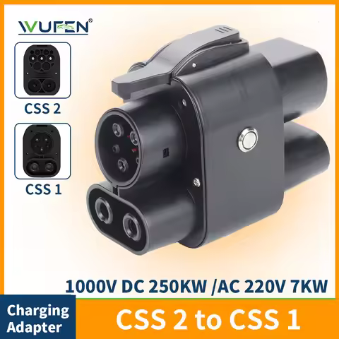 WUFEN CCS2 to CCS1 250A EV Travel charger Adapter AC+DC Type2 to Type1 Fast Charging CCS Combo 2 to 