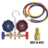 Manifold Gauge With Adapter R32 R410a R22 R134a Gas Meter Set Air Cond Refrigerant Air Conditioner