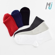 < MJ Socks > Classic Pure Cotton 3/4 Mid-Tube Plain Casual Student Versatile Style Guarantee MP014
