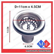 2 1/2 Inch Stainless Steel Kitchen Sink Waste Drain Filter Tray PVC Body Waste Basin Bowl Waste Bask