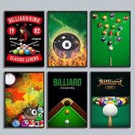 Snooker Billiard Posters and Prints Canvas Painting for Billiard Room Entertainment Clud Living Room