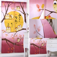 Semi Hanging Home Cartoon Bedroom Owl Printed Soft Decorative Exquisite Divider Japanese Separation Entrance Easy Install Door Curtain