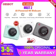 OBSBOT Meet 2 AI-Powered 4K Webcam with dual omni-directional mic,AI Framing & Autofocus 60 FPS for 
