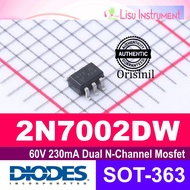 2N7002DW 60V 230mA Dual N-Channel Mosfet K72 2N7002 SOT-363 Diodes ORIGINAL