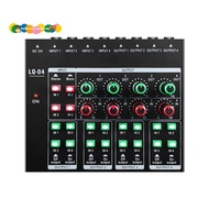 4 Channel Mixer 4-Channel Sound Card Mixer Recording Interface for PC Mini Audio Mixer US Plug