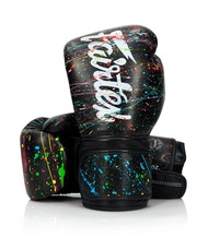 นวมชกมวยรุ่น " BGV14 Black/Painter " Fairtex Microfiber Gloves - Art Collections