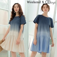 SG LOCAL WEEKEND X OB DESIGN CASUAL WOMEN HEM GRADIENT SHORT SLEEVE DRESS TOP S-XXXL PLUS SIZE