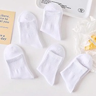 Combo 7 đôi tất vớ nam nữ cổ ngắn 3B trắng học sinh phong cách Hàn Quốc màu trắng