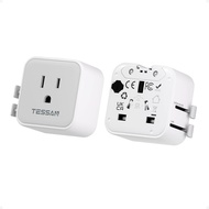 TESSAN 2 Pack Universal Travel Adapter, Penyesuai Kuasa Antarabangsa Ultra Nipis, Penyesuai Palam Pe
