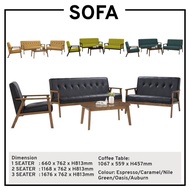 Full Set Sofa With Coffee Table 1+2+3 Seater Sofa Wooden Sofa Fabric Sofa Faux Leather Sofa Solid Wood Frame Sofa