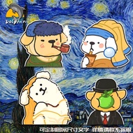 Car Sticker Car Door Pattern Funny Line Dog Mona Lisa Car Sticker Waterproof Reflective Car Paint Ca
