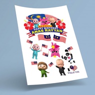 BABY BOSS TEMBIKAI PINGKOF BABY TV MERDEKA CUSTOM NAME & AGE [JPEG FORMAT/FILE] [CAKE TOPPER] [PRINT