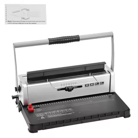 SucceBuy Coil Spiral Binding Machine Manual Book Maker 34-Holes Binding 120 Sheets Punch Binder w/ A
