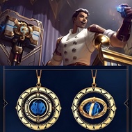 Arcane Season 2 Ekko Jinx Necklace Blue Rotable Crystal Pendant Necklaces Cosplay Prop Fans Gift Jew