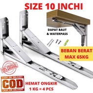 Bracket Engsel Siku Meja Lipat dinding bahan stainless steel 10 INCHI